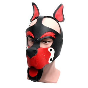 665 665 Playful Pup Hood Black/Red/White