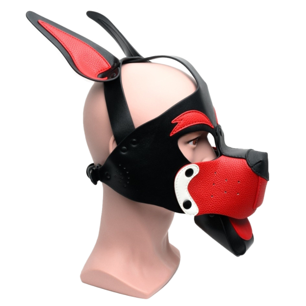 665 Playful Pup Hood Black/Red/White