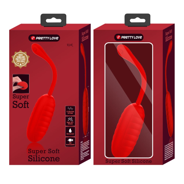 Kirk Huevo Vibrador 8 x 3,5cm Rojo