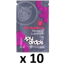 Joy Drops Pack of 10 Strawberry Flavor Lubricant pods 5mL