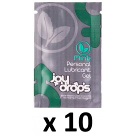 Joy Drops Confezione da 10 cialde lubrificanti da 5 ml al gusto di menta