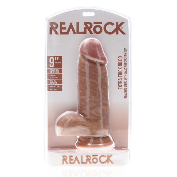 Dildo extra spesso 18 x 7,5 cm marrone