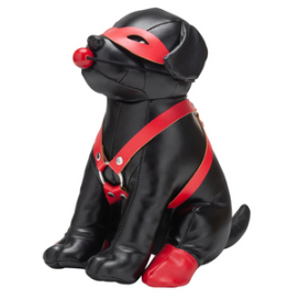 Chien en Simili Bandit 24cm Noir