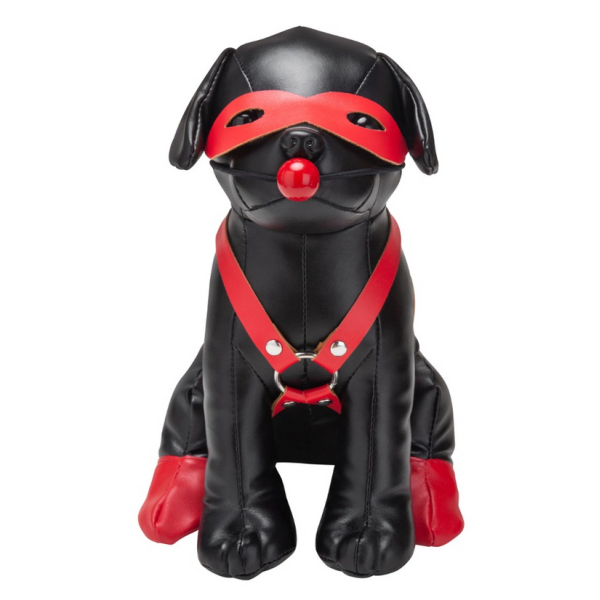 Kunstlederhund Bandit 24cm Schwarz