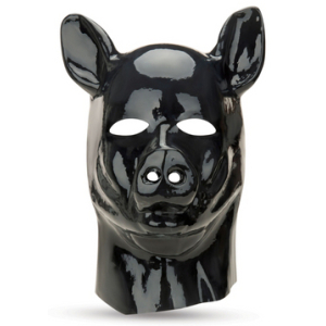 Prowler RED Latex Pig Hood - Black