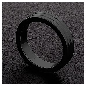 Triune Cockring a coste Triune Black 10 mm