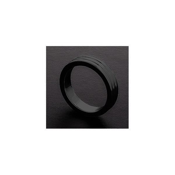 Ribbed Cockring Triune Black 10mm