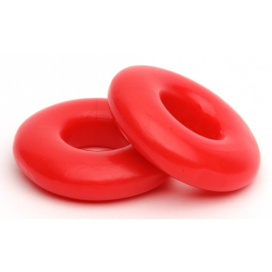 Lot de 2 Cockrings souples Stacker 20 mm Rouges