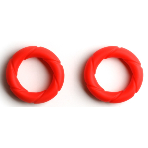 Sport Fucker Lot de 2 Anneaux péniens Silicone READY RINGS 28 mm Rouges