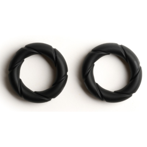 Sport Fucker Conjunto de 2 anéis prontos para usar Cockrings Preto