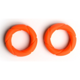 Lot de 2 Anneaux péniens Silicone READY RINGS 28 mm Orange