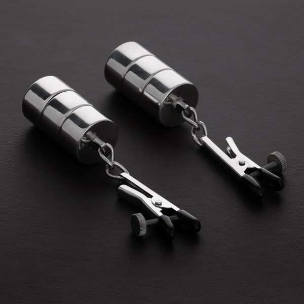 Set of 2 nipple clamps with adjustable weights