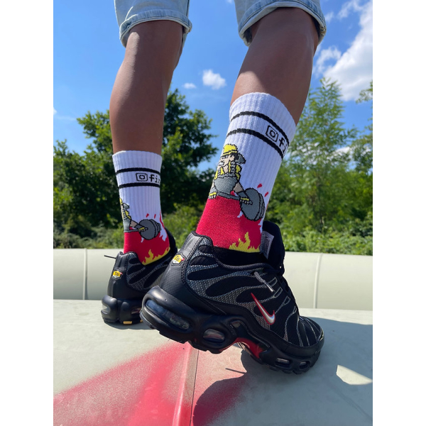 Firecross Addiction Socks Black-White