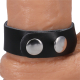 Verstellbarer Cockring aus Leder The Leather 3 Snap Schwarz