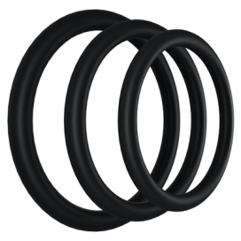 Set of 3 Black Gasket Cockrings