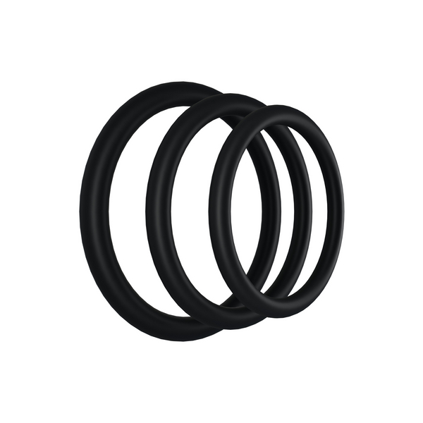 Set of 3 Black Gasket Cockrings