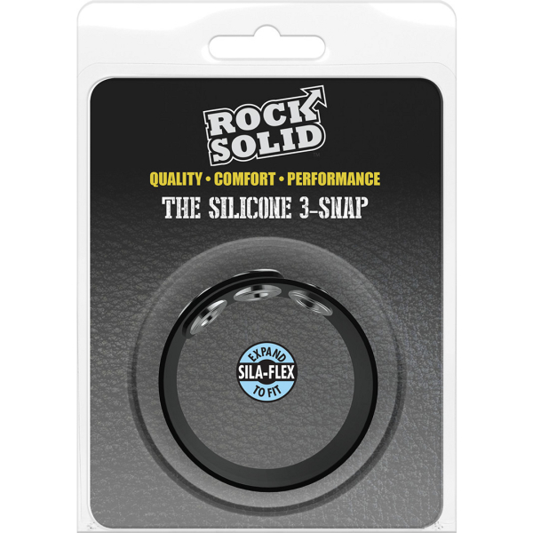 The Silicone 3 Snap Cockring Ajustable Negro