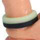 Anneau pénien en silicone Phosphorescent THE BIG O 32 mm Noir-Vert