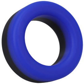 Anneau pénien en silicone THE BIG O 32 mm Noir-Bleu