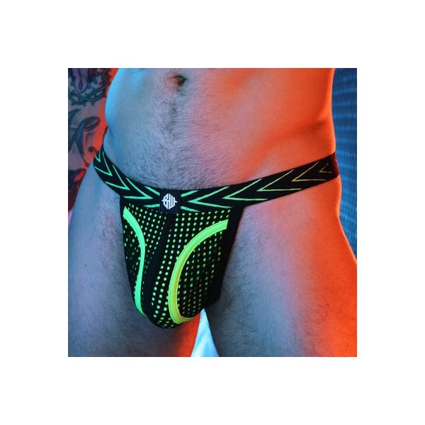 Tanga com palmilha Neon preto-verde