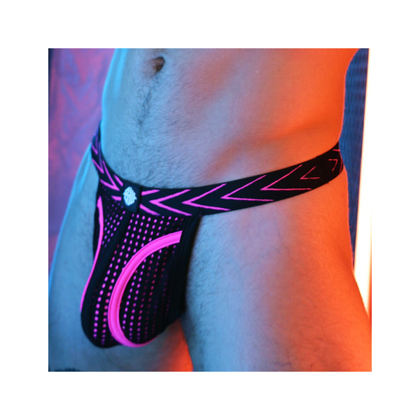 Dickmatized thong Black-Rose neon