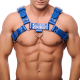 Leder Harness Schnalle Blau