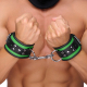 Green-Black leather handcuffs