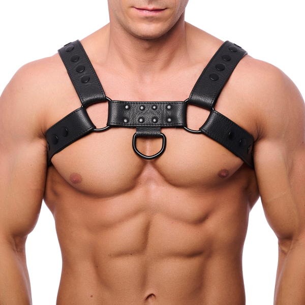 Snap Leather Harness Black