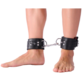 Padded Leather Ankle Cuffs Black