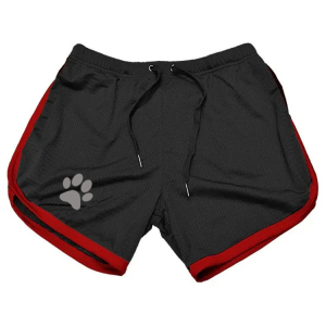 Kinky Puppy Mesh Paw Print Short RED BLACK