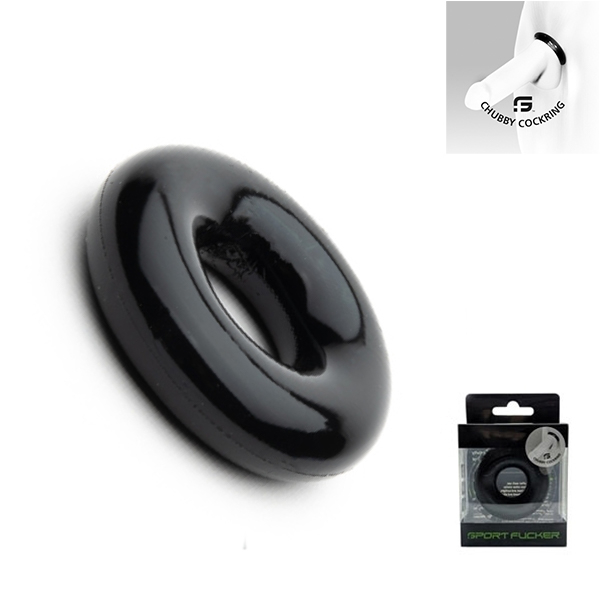 Anillo de pene blando Chubby 20 mm Negro