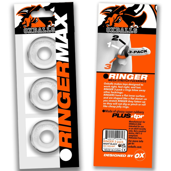 [TPR] RINGER MAX 3-Pack Cockrings Clear