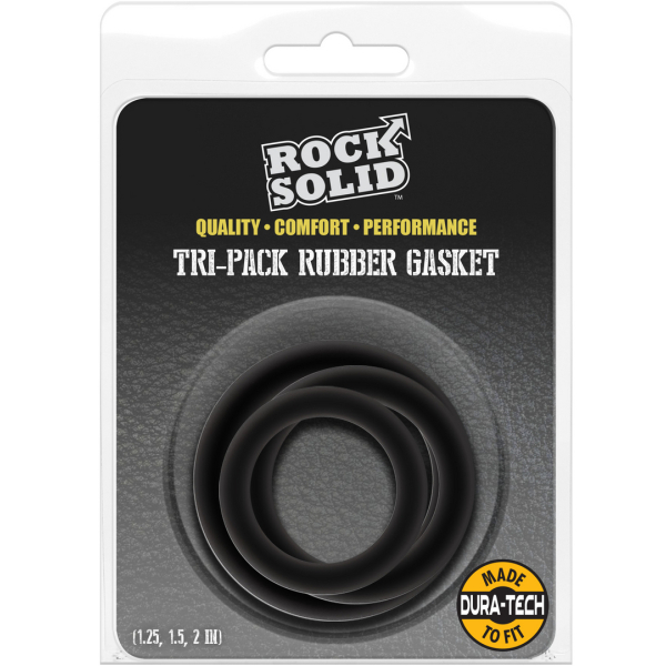 Set of 3 Black Gasket Cockrings