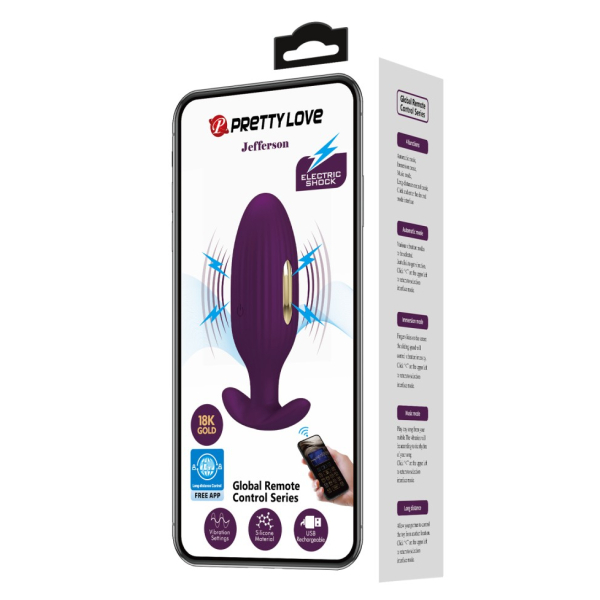 Jefferson Connected Vibrador e Electro Plug 8 x 3,3cm