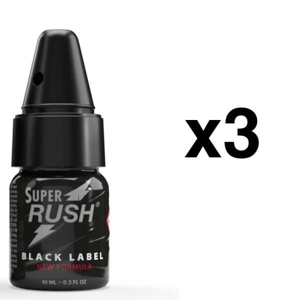 SUPER RUSH Black Label 10ml + Bouchon Inhalateur x3