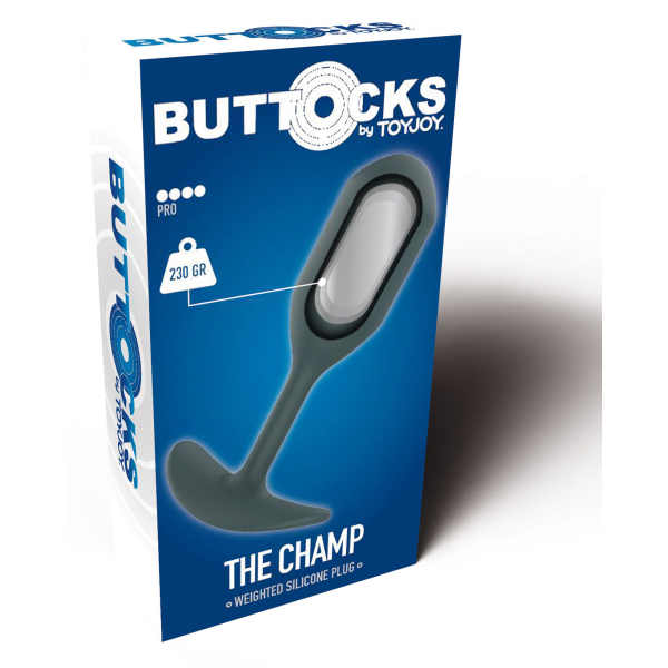 ToyJoy Buttocks The Champ Weighted Plug Grey