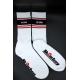 Chaussettes blanches Sk8erboy Deluxe Blanc-Rouge