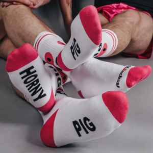 Sk8erboy Chaussettes blanches HORNY PIG Sk8erboy