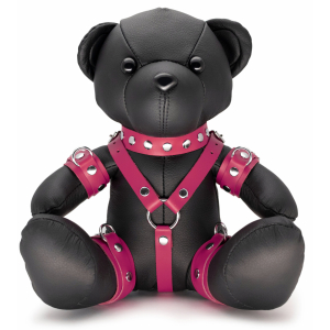 The Red Ours en cuir EDDY The BDSM Teddy Bear Rose + Boite