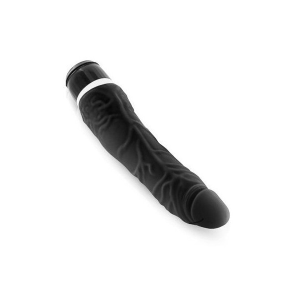 Dildo vibrante Slim Silicone 15 x 4,5 cm Nero