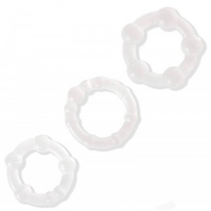 LoveToy Conjunto de 3 anéis de pénis Power Plus transparentes