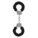 Black Metal Fur Handcuffs