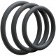 Set di 3 anelli sottili in silicone grigio