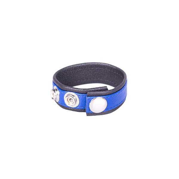 Leather penis ring Blue and black