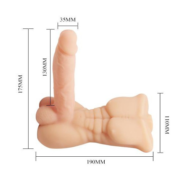 Dildo flessibile e vibrante Bigger Man 13 x 3,5 cm