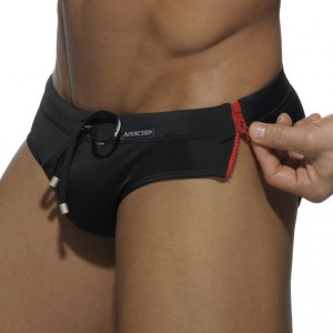 Addicted Sides Zipper Black swim brief