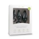 Set of 3 Pointy plugs 10 x 4.5 cm Black