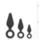 Set of 3 Pointy plugs 10 x 4.5 cm Black