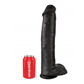 King Cock 15 Inch Cock with Balls - Black