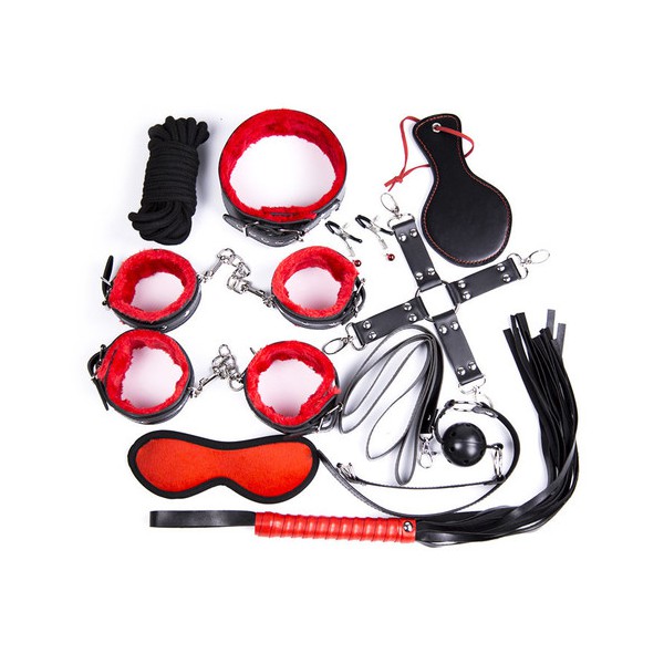 Pack Bondage SM 10 piezas Rojo